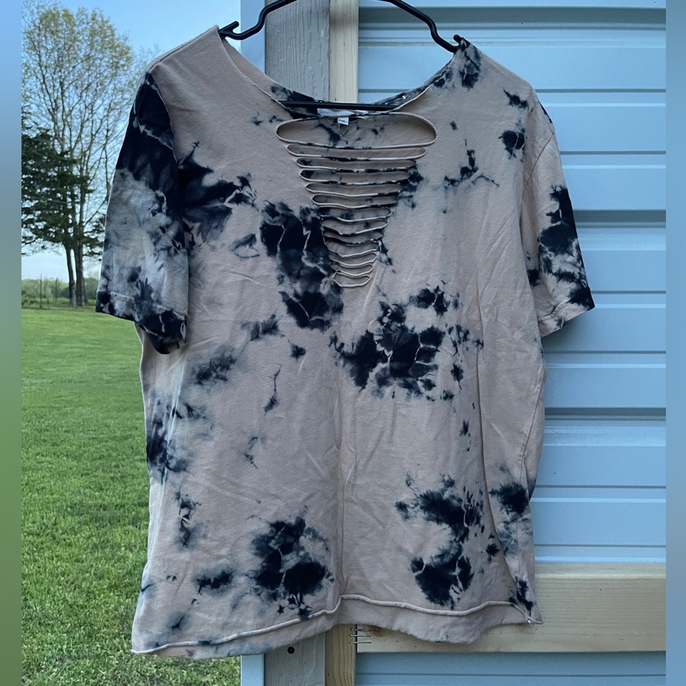 Tie-Dye Cutout Women's Top